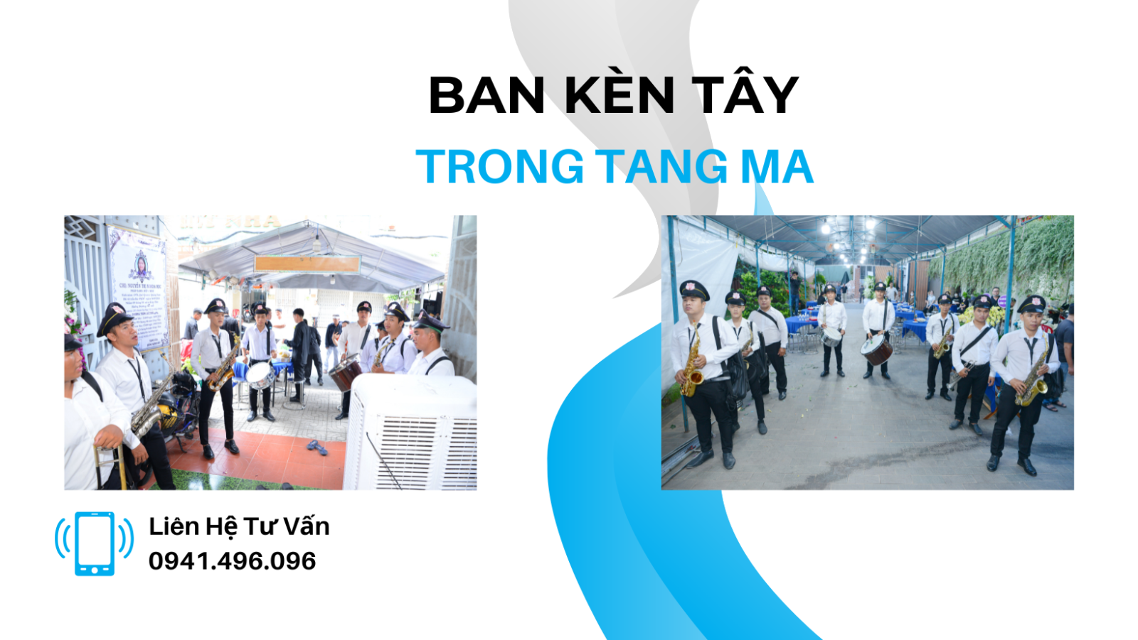 đội kèn tây phục vụ đám tang